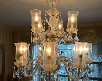 #118 - $600- Crystal chandelier-83x36 crystal - chandelier fee to take down $75 for buyer to pay that charge. 