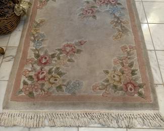 #1 - $60 - Chinese carpet beige and pink 60x41.5
