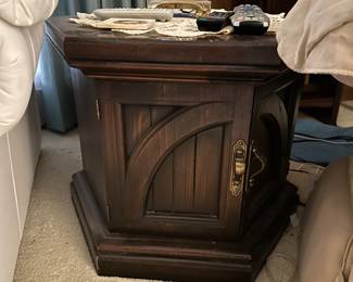 #53 - $150 - Pair Octagonal wood side tables 21tx26