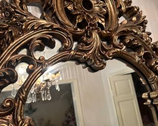 #3 - $150 - Victorian mirror painted gold 55tx31w - composite 
