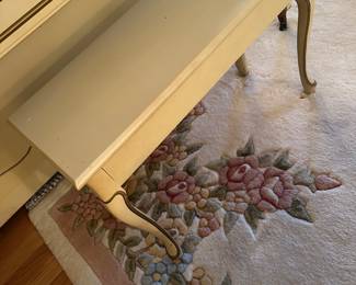 #13 - $250 - White Claire De Lune piano - Grand Piano co. inc. Morgantown NC with bench
