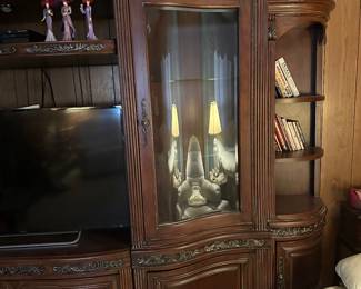 #58 - $360 - 2 - middle section would make a great curio cabinet 83tx28wx18d or $700 for ALL 5 pieces 
