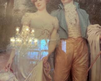 #43 - $90 - Print of lady and man 35x41