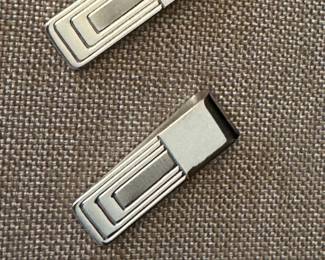 #44J - $36 each - Sterling Art Deco money clips (2 available) 13.5 gr. 