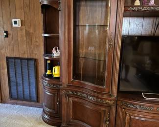 #58 - $360 - 2 - middle section would make a great curio cabinet 83tx28wx18d or $700 for ALL 5 pieces 