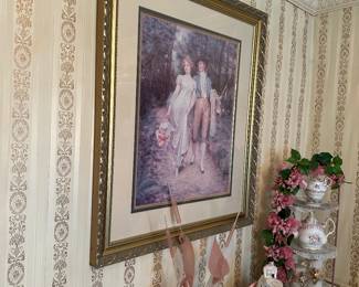 #43 - $90 - Print of lady and man 35x41
