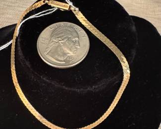 #15J - $225 - 14kt gold flat link bracelet - 8"L - 4.17 gr