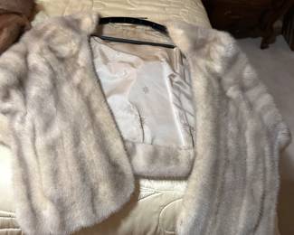 #93 - $200 - Grey mink shawl good condition
