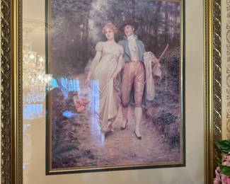 #43 - $90 - Print of lady and man 35x41