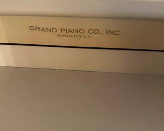 #13 - $250 - White Claire De Lune piano - Grand Piano co. inc. Morgantown NC with bench