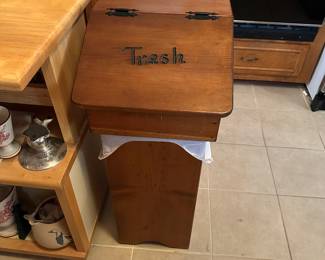#45 - $90 - Wood trash bin hand made 34tx15x15
