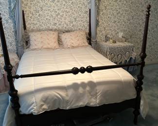 #79 - $400 - 4 poster mahogany full bed - mattress optional
