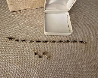 $48 - Sterling & Onyx set bracelet & earrings 