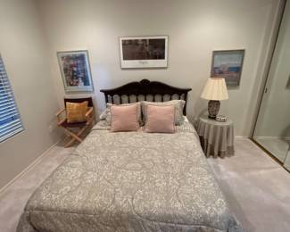 Queen Wood Bed Frame and Matress