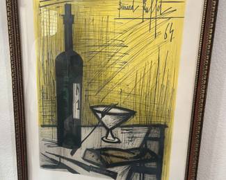 1964 Bernard Buffet "le Pan Et Le Vin" Framed Artwork