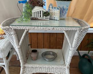 Vintage white wicker