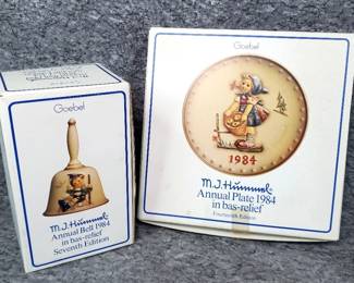 1984 Goebel Hummel Annual 6inch Bell  7.25inch Plate