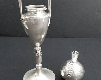 Silver Chalice and Small Scandinavian Ornamental Sculpture