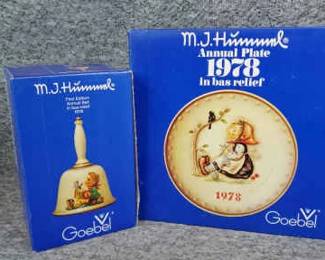 1978 Goebel Hummel 1st Ed. 6inch Annual Bell, and Plate