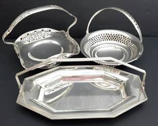 Silverplated Baskets and Tray