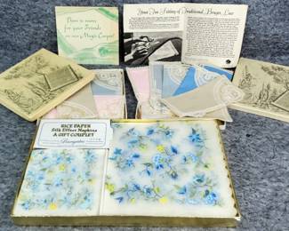 Belgian Bruges Hand Crafted Lace Tea Settings, Rice Paper Napkins