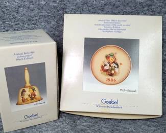 1986 Goebel Hummel Annual 6inch Bell  7.25inch Plate