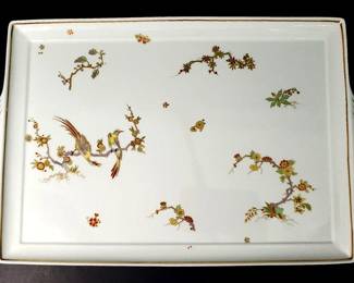 Richard Ginori Porcelain Bird of Paradise Motif Tray