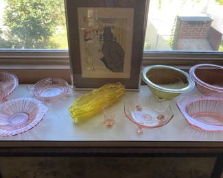 All pink depression glass $3 to $8 