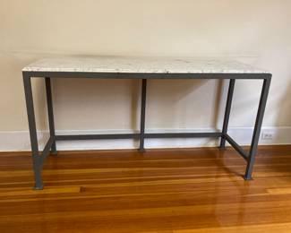 Heavy steel and marble console-20D-60L-32H $125