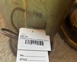 Copper and Brass Umbrella Stand 