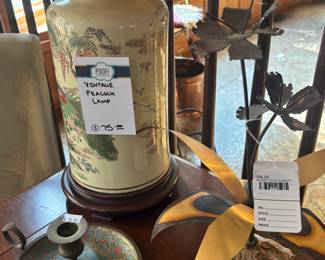 Vintage Peacock Lamp