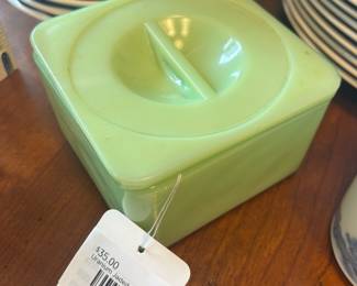 Uranium Jadeite Square Jar