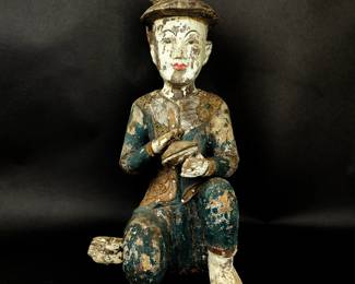 Antique Thai polychrome