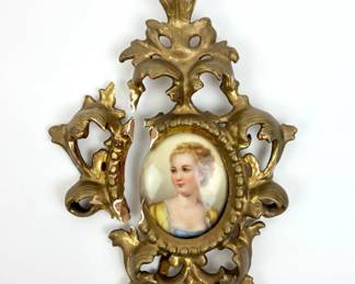 Miniature painting on porcelain