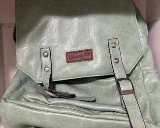 I did not know that WRANGLER made Seagram green leather backpacks!!!!
