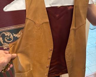 Western leather vest