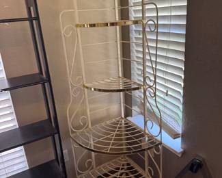 White and brass corner n shelf