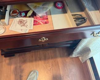 Drawer of the bifold expanding buffet with storage for the dining room