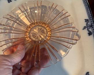 Pink depression glass pattern