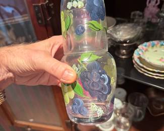 Iridescent water vessel with cup topper
