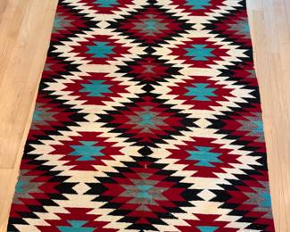 Large Vintage Navajo Saddle Blanket 3'4" X 5'5"
