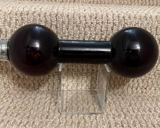 Art Deco 1930's Ruby Red Dumbell Cocktail Shaker.