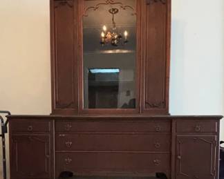 Antique Hutch With Glass Door Key