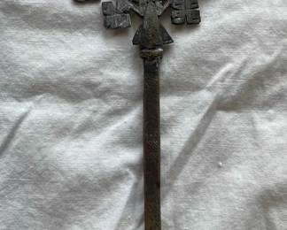 Vintage Ethiopian Processional Cross Key of Life