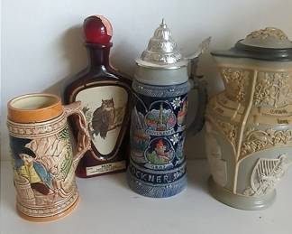Beer Steins And Decorative Bottles