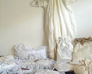 Wedding Or Communion Pillows, Purses, Baby Gown And More 