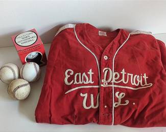 Vintage East Detroit Baseball Uniform, Baseballs