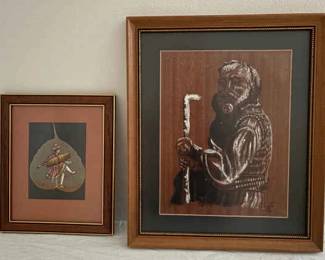 Hand Painted Indian Leaf Art
