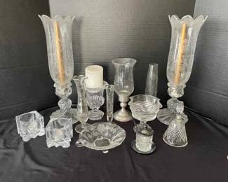 Etched Crystal Clear Glassware Heisey, Mikasa, Partylite,  More