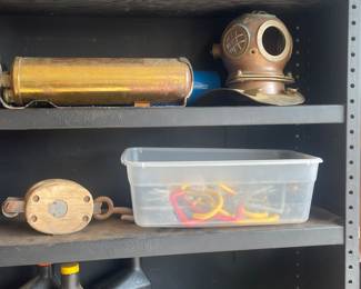 Brass items and hooks